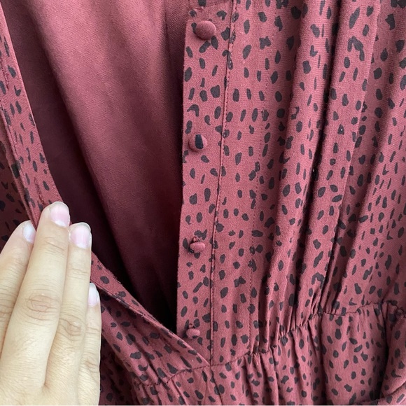 Rails Jet Rust Spotted Crop Wide Leg Jumpsuit Belted Animal Print Red - Picture 7 of 11